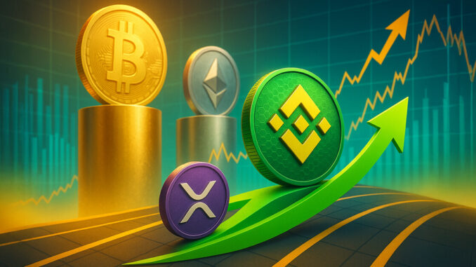 BNB ousts XRP after surge fueled by utility and memecoin trading
