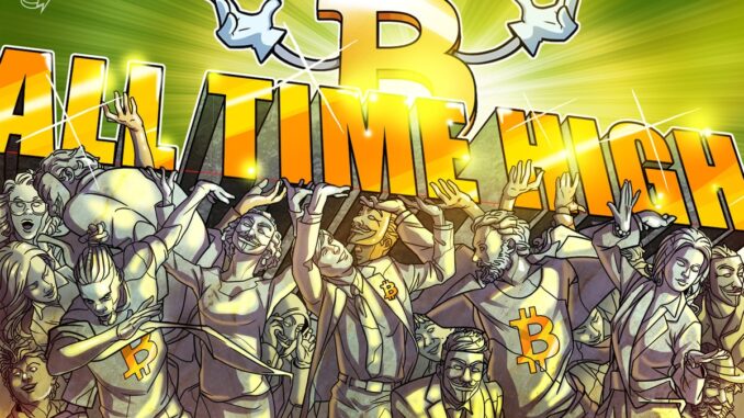 BTC Nears Record Highs as Total Market Cap Peaks at $4.21T