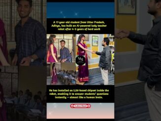 17-year-old student named Aditya Kumar stunned everyone by building an powered “lady teacher robot