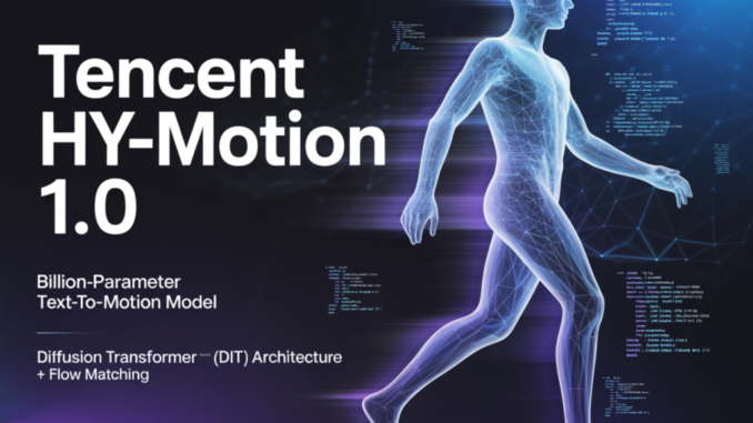 Tencent Released Tencent HY-Motion 1.0: A Billion-Parameter Text-to-Motion Model Built on the Diffusion Transformer (DiT) Architecture and Flow Matching
