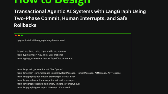 How to Design Transactional Agentic AI Systems with LangGraph Using Two-Phase Commit, Human Interrupts, and Safe Rollbacks
