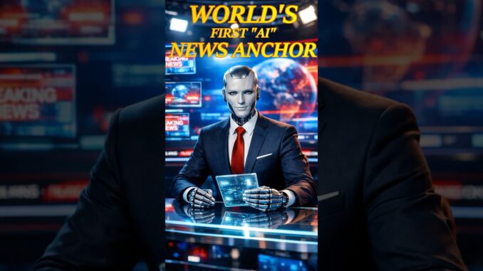 World’s First AI News Anchor? #aiquiz #schoolquiz #aitechnology #aidevelopments #aifacts #aiviral